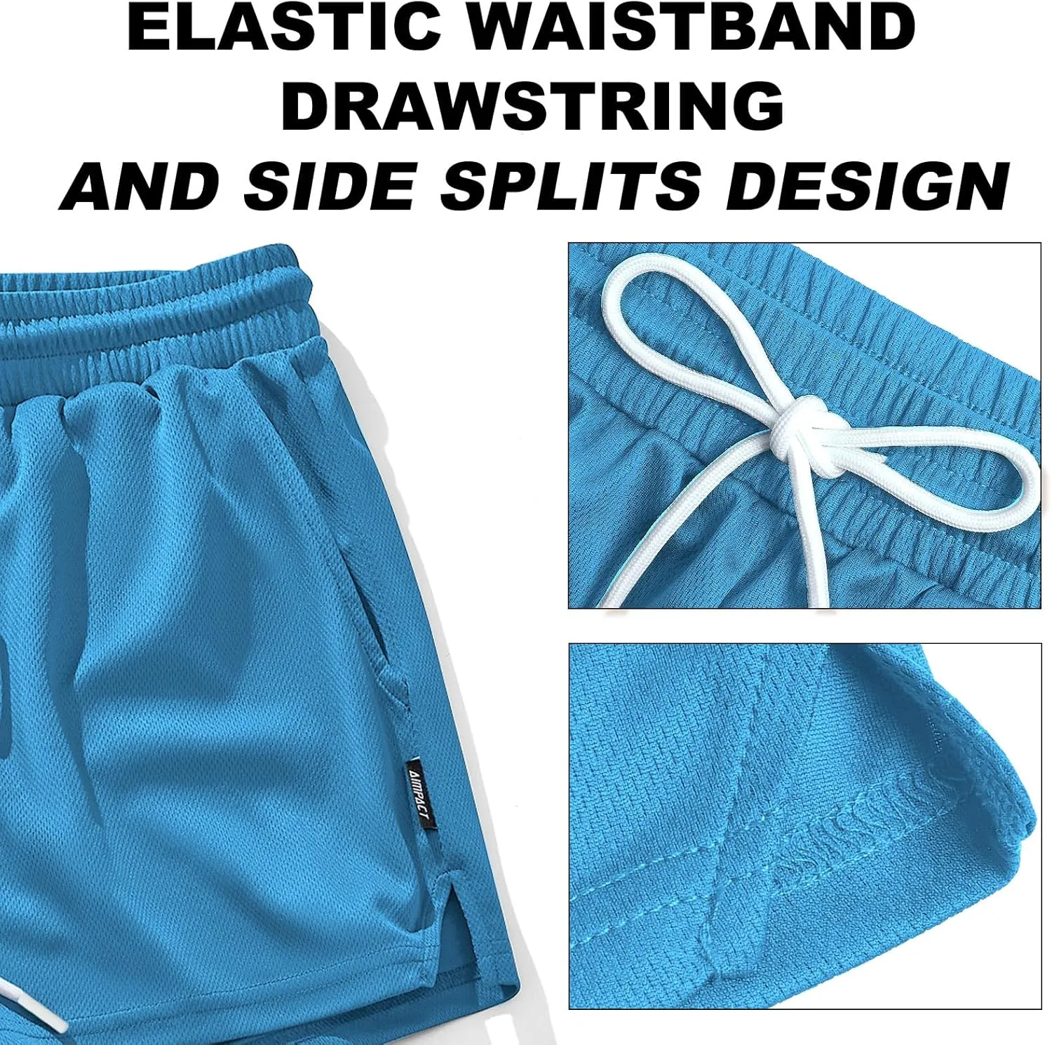 AIMPACT Mens Mesh Running Shorts 3 Inch Quick Dry Gym Athletic Workout Shorts for Men with Pockets