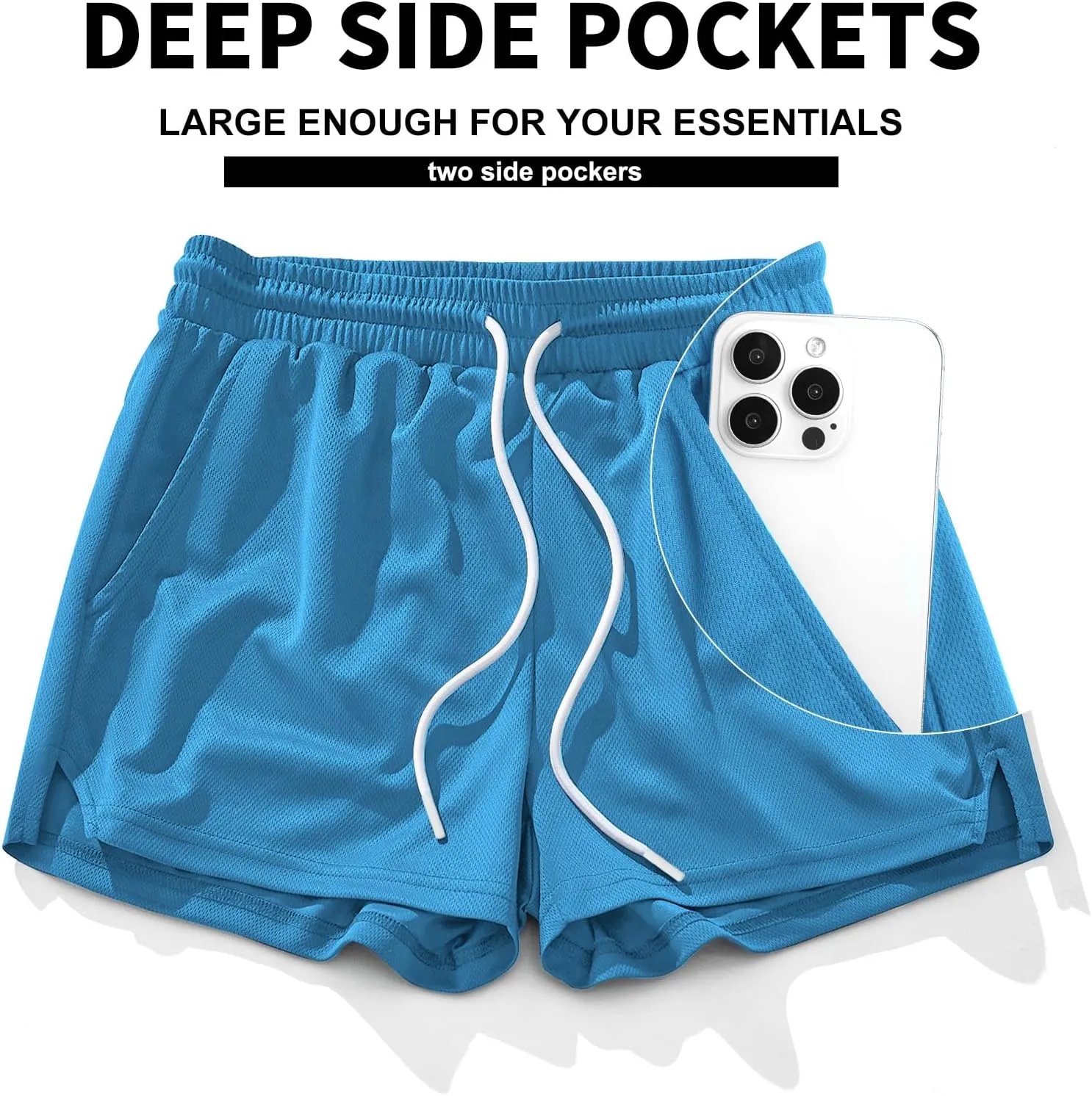 AIMPACT Mens Mesh Running Shorts 3 Inch Quick Dry Gym Athletic Workout Shorts for Men with Pockets