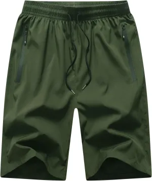 Boys Running Shorts Quick Dry Lightweight Athletic Shorts with Zipper Pockets for Workout Gym Training Outdoor