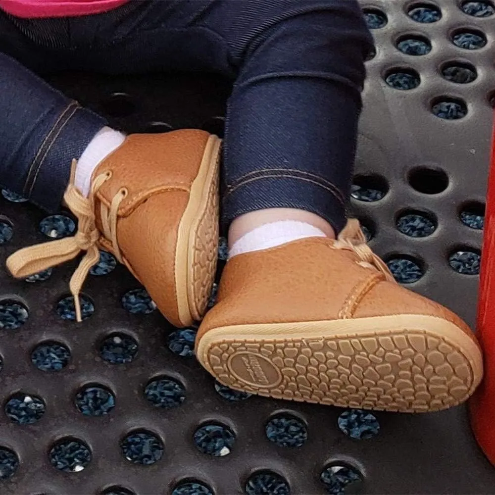 HsdsBebe Baby Boys Girls Oxford Shoes PU Leather Soft Rubber Sole Sneakers Anti-Slip Toddler Ankle Boots Infant Walking Shoes Moccasins