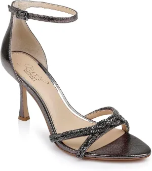 Jewel Badgley Mischka Vani Glitter Straps Stiletto Heels