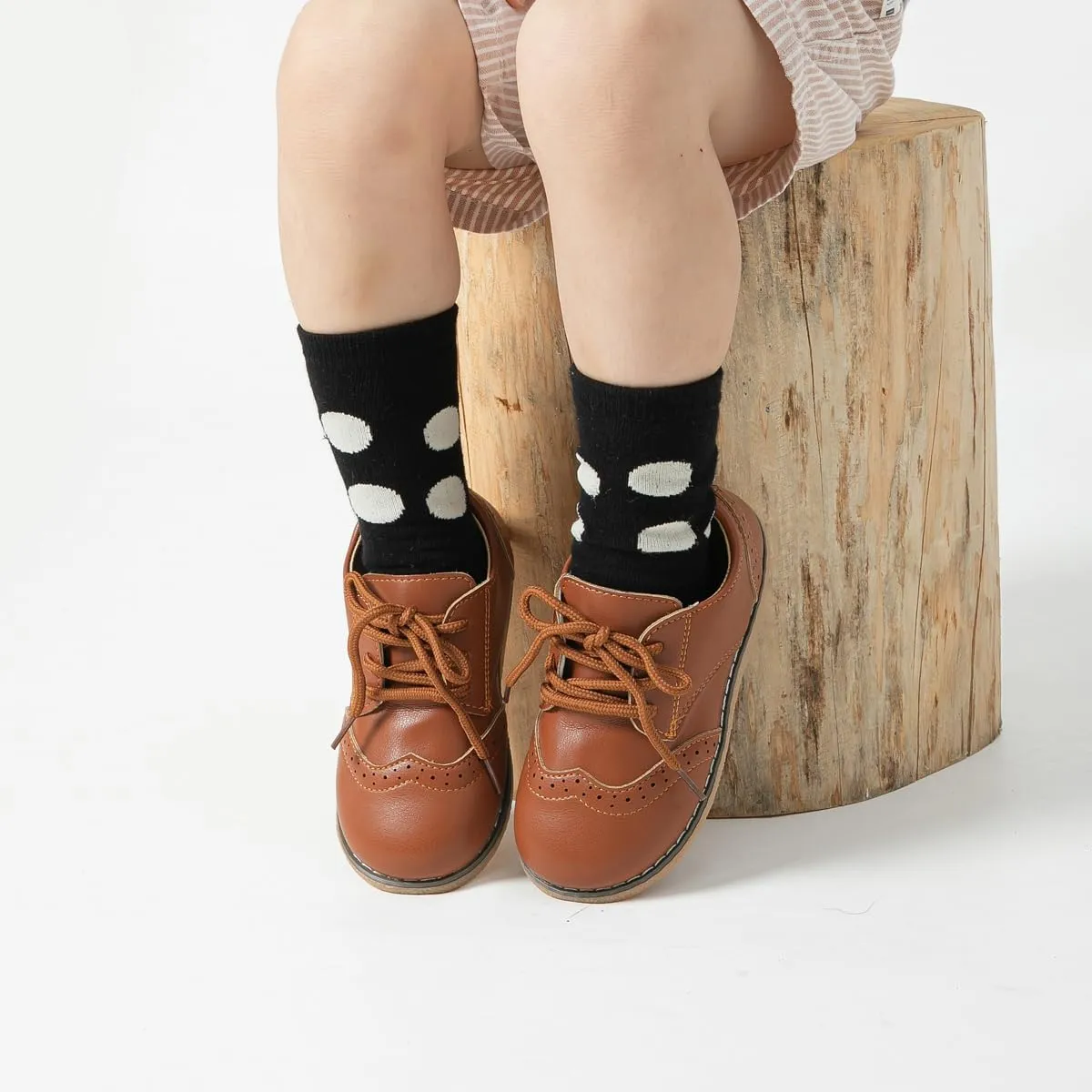KIDSUN Toddler Boys Girls Dress Shoes Comfort Lace-Up Oxford School Uniform Shoes Loafer Flats (Toddler/Little Kid) E-Black