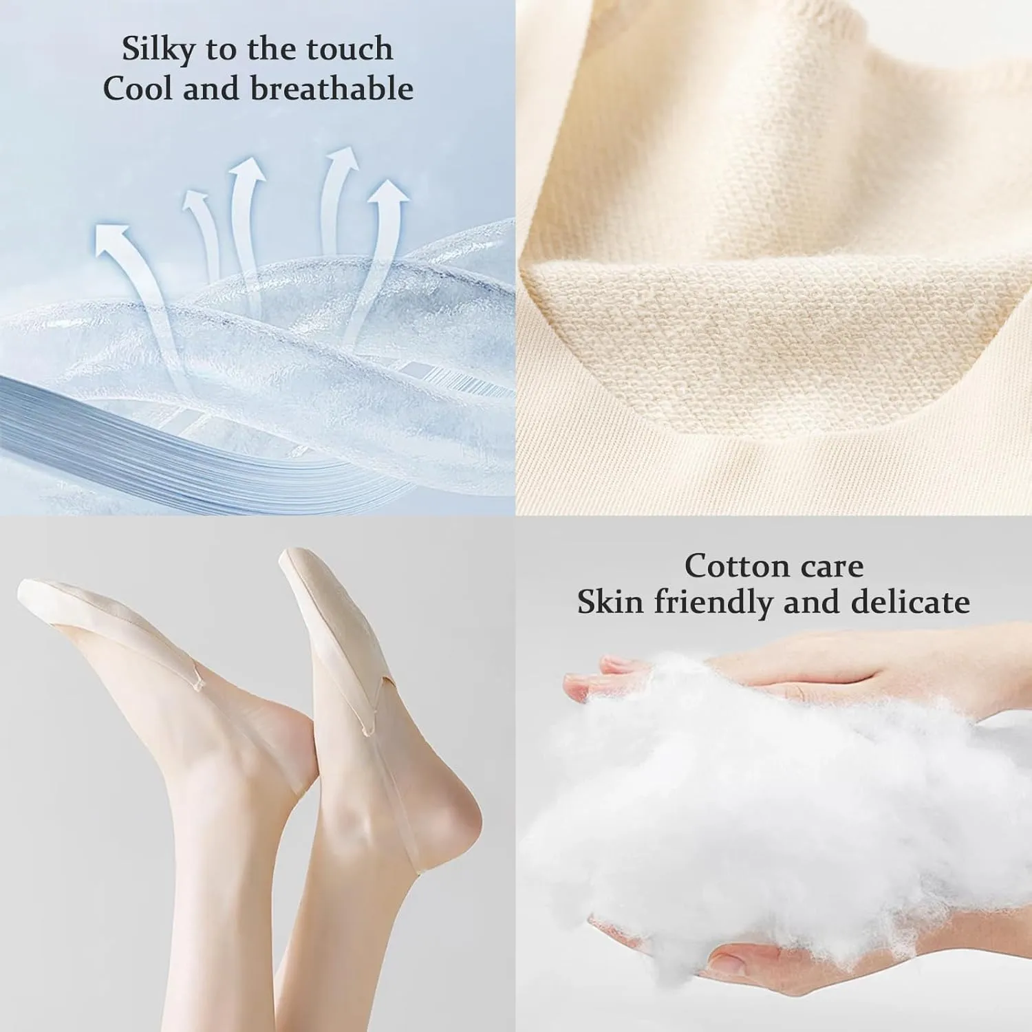 No Show Socks with Invisible Sling Back Womens, 6 Pairs Low Cut Half Toe Topper Socks with Non-Slip Straps for Heels