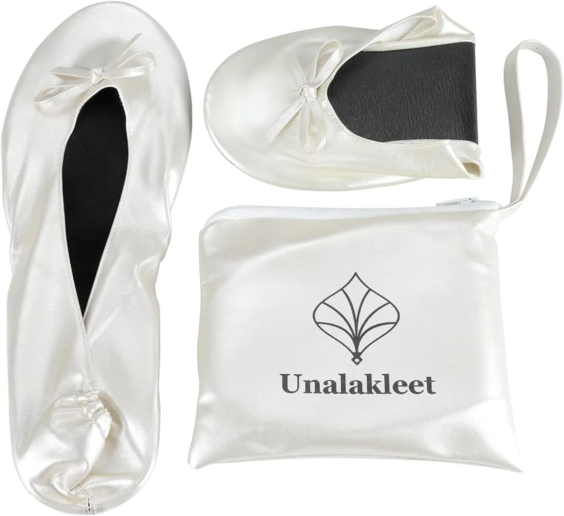 Unalakleet Foldable Blallet Flats- Roll Up Slipper Pouch Women's Wedding Shoes