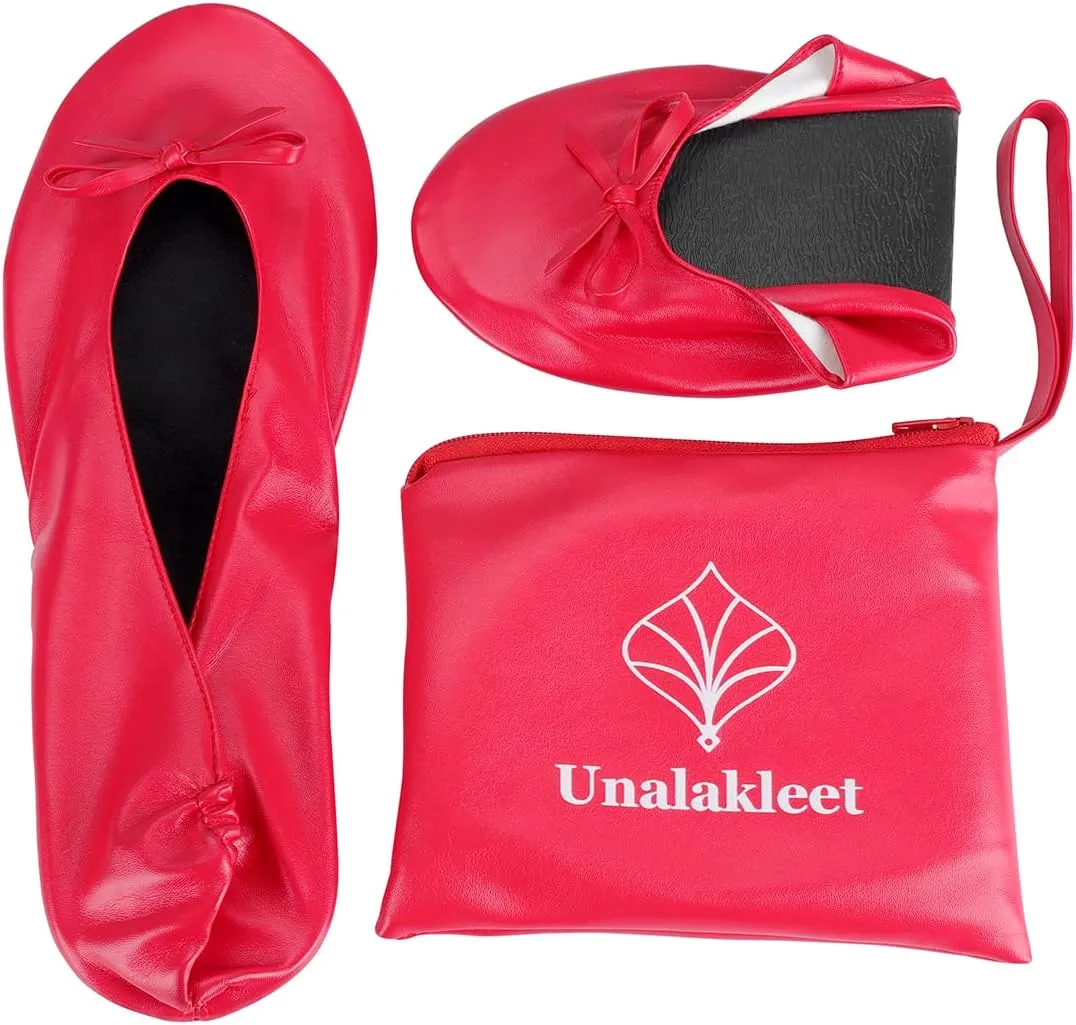 Unalakleet Foldable Blallet Flats- Roll Up Slipper Pouch Women's Wedding Shoes