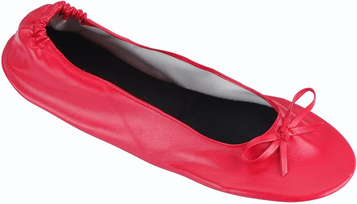 Unalakleet Foldable Blallet Flats- Roll Up Slipper Pouch Women's Wedding Shoes