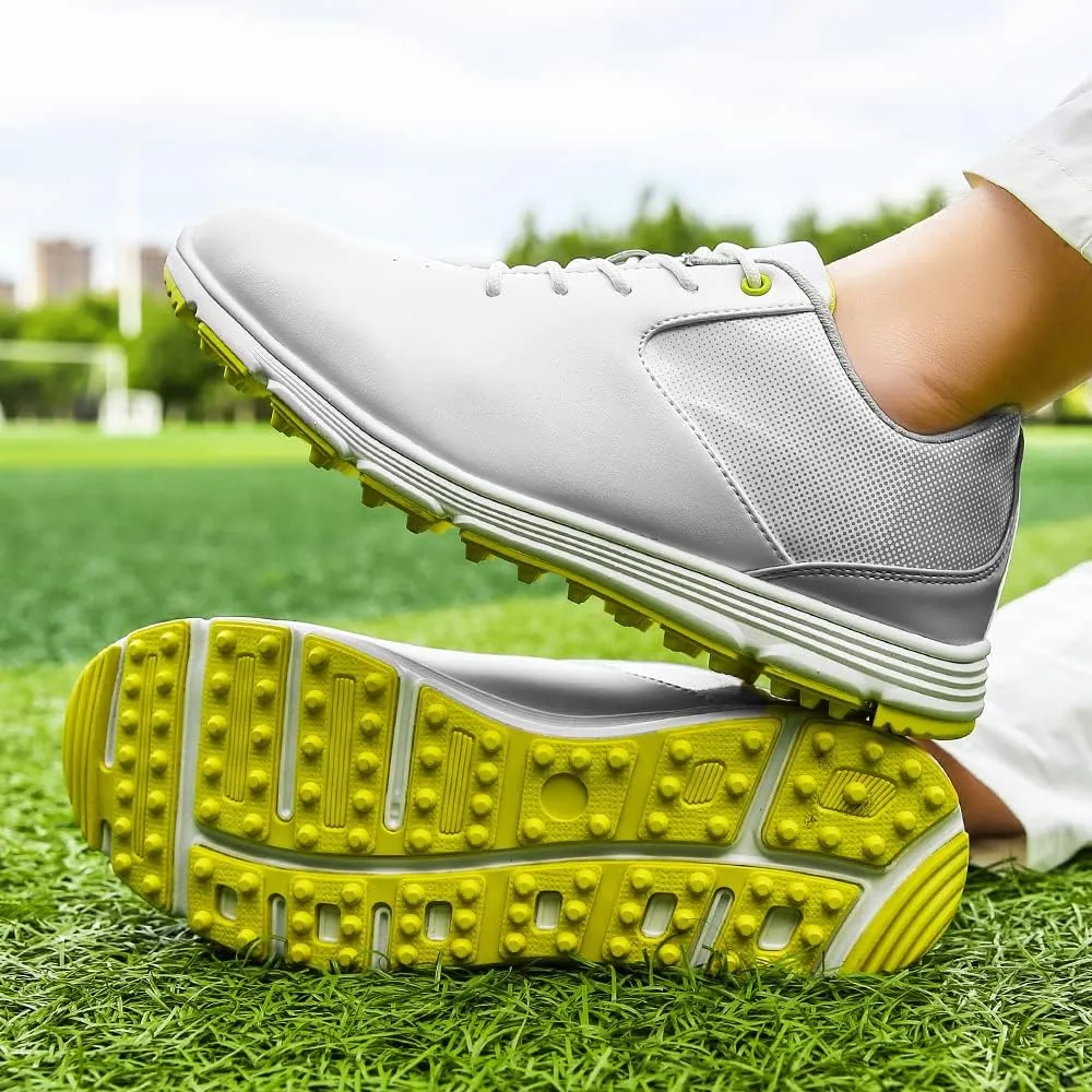 Waterproof Golf Shoes for Men Spikeless Outdoor Golf Sport Training Sneakers Classic Mens Golf Trainers Size 13 14 