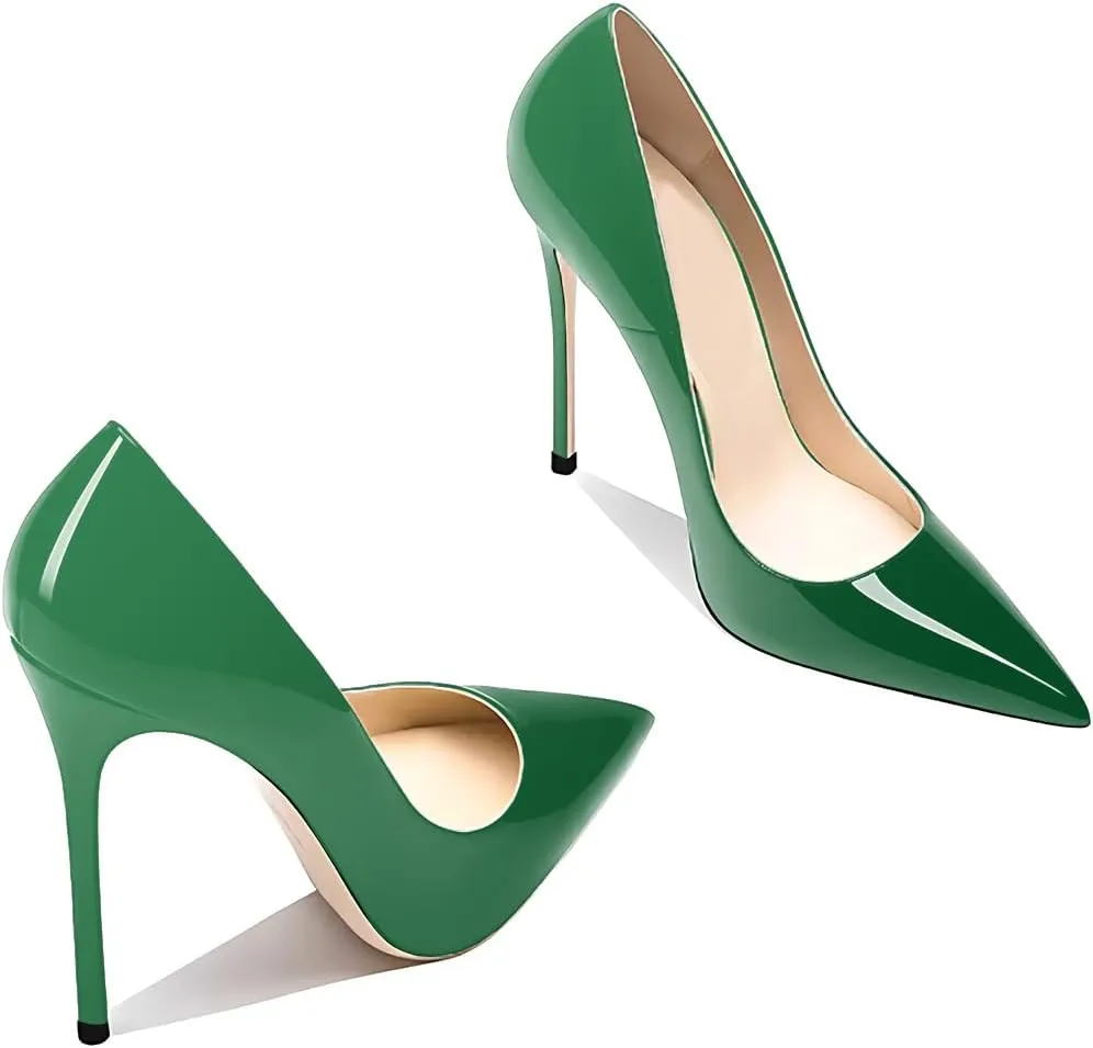Women's Pointed Toe Shallow Stiletto Heels 4.7 Inch Pumps Wedding Party Banquet Shoes