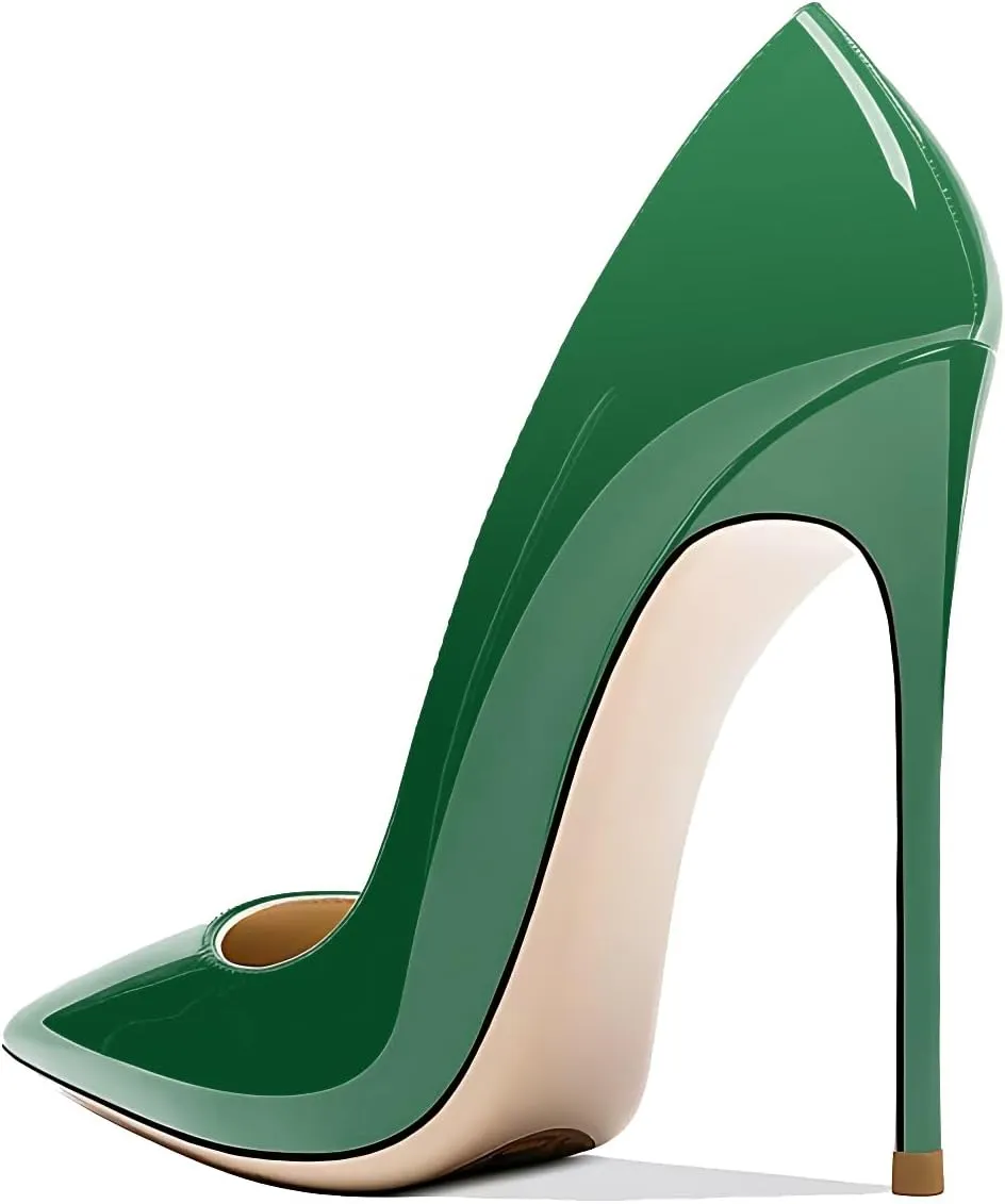 Women's Pointed Toe Shallow Stiletto Heels 4.7 Inch Pumps Wedding Party Banquet Shoes