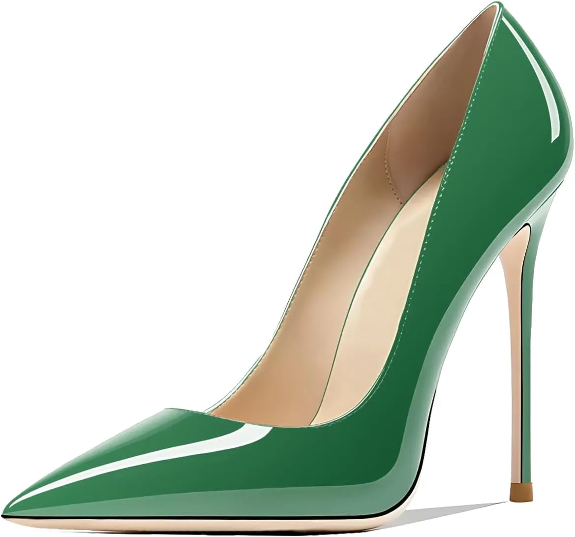 Women's Pointed Toe Shallow Stiletto Heels 4.7 Inch Pumps Wedding Party Banquet Shoes